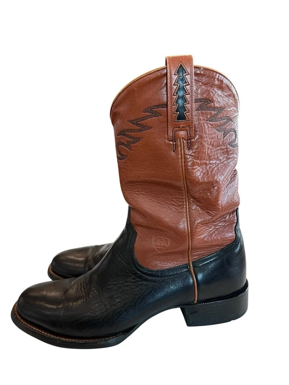 Ariat Western Boots Mens Sz 11D Handmade Black Brown Leather 3095.